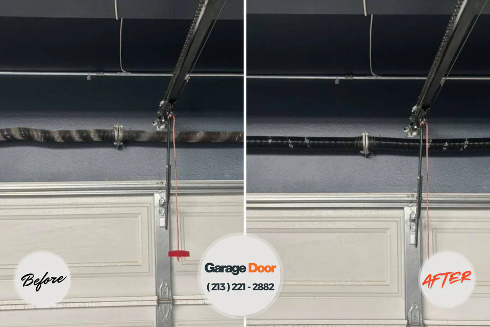 Before and after: garage door repair Myrtle Point, OR
